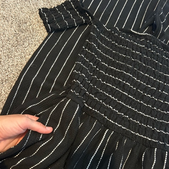 Alter’d state black and white striped wide leg off the shoulder romper - Picture 5 of 5